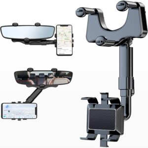 360°Rotatable and Retractable Car Phone Holder, Multifunctional Rearview Mirror Mobile Holder Promax.pk