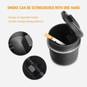 Car Ashtray with Lid, Mini Detachable Auto Ashtray, Portable Smokeless Cylinder Cup Holder Ash Tray (Black Promax.pk