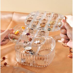 3 Layer Square Jewelry Storage Box With Lid Acrylic Case Organizer Promax.pk