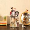 360 Rotating Makeup Organizer Clear Round Spinning Skincare Promax.pk