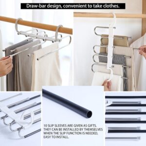 Adjustable 5 in 1 Pants Hanger Made of Plastic & Aluminum promax.pk