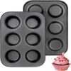 6 Cup Cupcake Baking Pan Carbon Steel Coating Nonstick Muffin Tray promax.pk