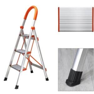 3 Step Aluminium Folding Ladder Stool Stepladders Promax.pk