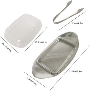 Stainless Steel Butter Dish with Cover & Butter Tong promax.pk