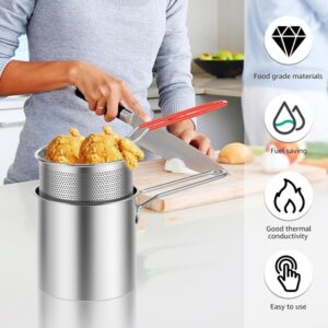 1200ml Stainless Steel Fryer Pot with Long Handle Oil Fryer Promax.pk